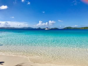 a calm beach on a beautiful day